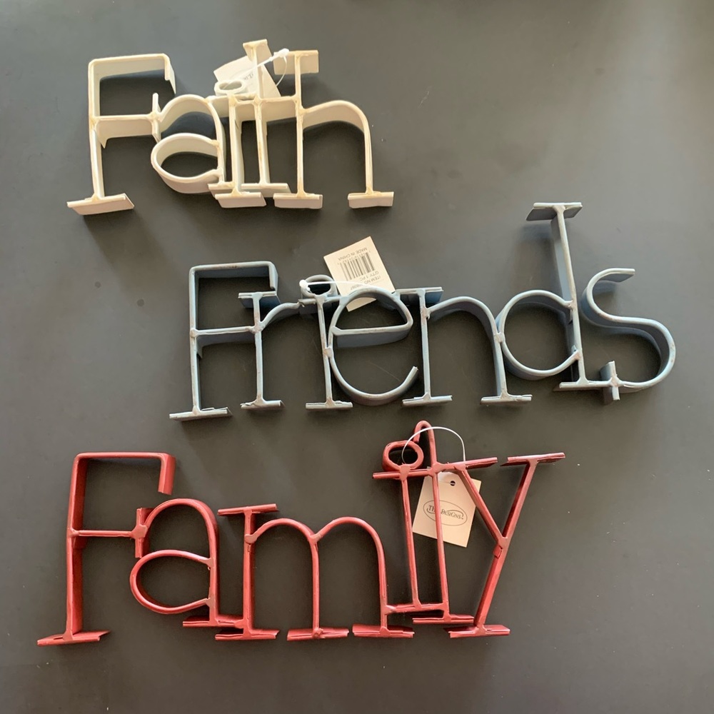 Faith, Friends, Family wall signs home decor- 3 pc